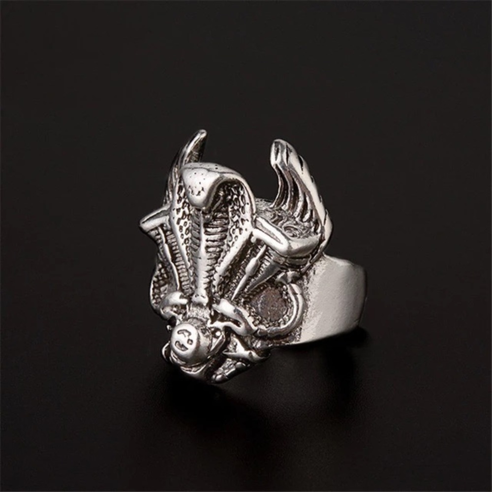 New Unisex Size 2 Gothic Punk Style Ring Cobra Head Stainless Steel Adjustable